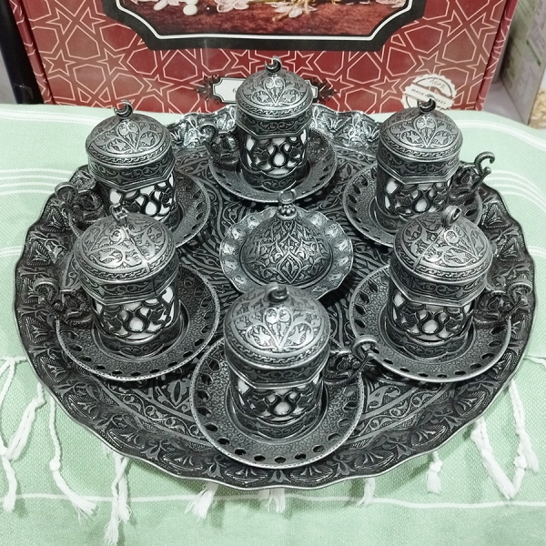 鄂圖曼土耳其金屬陶瓷咖啡 杯組