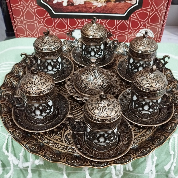 鄂圖曼土耳其金屬陶瓷咖啡 杯組